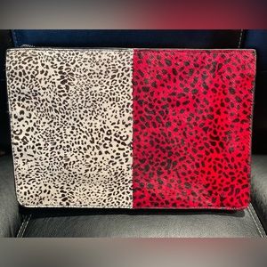 Zara Basics Red Black White Animal Print Bag Purse